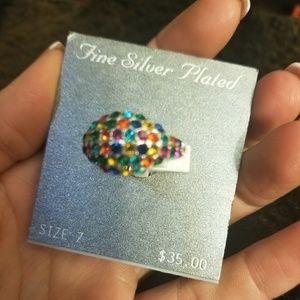 Beautiful Rainbow Crystal Ring (Size 7)